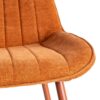 615472 Silla de diseño moderno tapizado teja con costuras y patas de metal en el mismo tono
