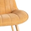 615474 Silla de diseño moderno tapizado camel con costuras y patas de metal en el mismo tono