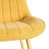 615475 Silla de diseño moderno tapizado amarillo con costuras y patas de metal en el mismo tono