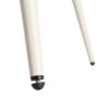 615476 Silla de diseño moderno tapizado beige con costuras y patas de metal en el mismo tono