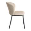 615483 Silla de diseño moderno tapizado beige patrón de espiga y patas metal negro