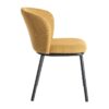 615483 Silla de diseño moderno tapizado mostaza patrón de espiga y patas metal negro