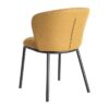 615483 Silla de diseño moderno tapizado mostaza patrón de espiga y patas metal negro