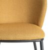 615483 Silla de diseño moderno tapizado mostaza patrón de espiga y patas metal negro