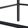 615485 Taburete alto de diseño moderno tapizado beige patrón de espiga y patas metal negro