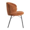 615487 Silla de diseño moderno formas redondeadas tapizado terracota y patas de metal negro