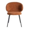 615487 Silla de diseño moderno formas redondeadas tapizado terracota y patas de metal negro
