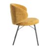 615488 Silla de diseño moderno formas redondeadas tapizado mostaza y patas de metal negro
