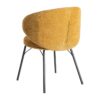 615488 Silla de diseño moderno formas redondeadas tapizado mostaza y patas de metal negro