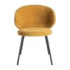 615488 Silla de diseño moderno formas redondeadas tapizado mostaza y patas de metal negro