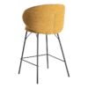 615490 Taburete alto diseño moderno formas redondeadas tapizado mostaza y patas de metal negro