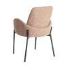 615491 Silla con reposabrazos de diseño moderno tapizado jaspeado rosa y patas metal negro