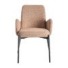 615491 Silla con reposabrazos de diseño moderno tapizado jaspeado rosa y patas metal negro