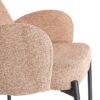 615491 Silla con reposabrazos de diseño moderno tapizado jaspeado rosa y patas metal negro