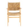 615495 Silla con reposabrazos de diseño rústico vintage madera y fibras naturales