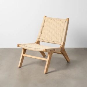 615498 Sillón butaca de diseño rústico vintage madera y fibras naturales