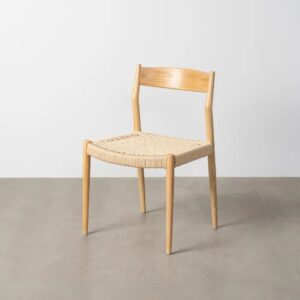 615499 Silla de diseño rústico vintage madera de fresno y fibras naturales