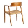 615501 Silla de diseño rústico vintage madera marrón y fibras naturales