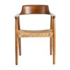 615501 Silla de diseño rústico vintage madera marrón y fibras naturales