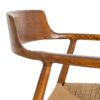 615501 Silla de diseño rústico vintage madera marrón y fibras naturales