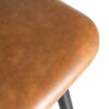 615506 Silla de diseño industrial símil piel camel y patas metal negro