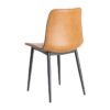 615506 Silla de diseño industrial símil piel camel y patas metal negro