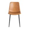615506 Silla de diseño industrial símil piel camel y patas metal negro