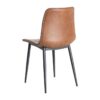 615507 Silla de diseño industrial símil piel marrón y patas metal negro