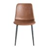 615507 Silla de diseño industrial símil piel marrón y patas metal negro