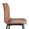 615507 Silla de diseño industrial símil piel marrón y patas metal negro