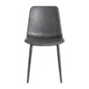 615508 Silla de diseño industrial símil piel negro grisáceo y patas metal negro