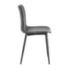 615508 Silla de diseño industrial símil piel negro grisáceo y patas metal negro