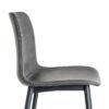 615508 Silla de diseño industrial símil piel negro grisáceo y patas metal negro