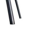 615512 Silla de diseño industrial formas redondeadas simil piel camel y patas metal negro