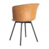615512 Silla de diseño industrial formas redondeadas simil piel camel y patas metal negro