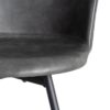 615513 Silla de diseño industrial formas redondeadas simil piel negro grisáceo y patas metal negro