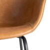 615518 Silla de diseño industrial formas redondeadas simil piel camel y patas metal negro
