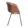 615519 Silla de diseño industrial formas redondeadas simil piel marrón y patas metal negro