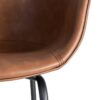 615519 Silla de diseño industrial formas redondeadas simil piel marrón y patas metal negro