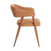615635 Silla con reposabrazos diseño moderno tapizado teja y patas de metal en el mismo tono