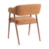 615635 Silla con reposabrazos diseño moderno tapizado teja y patas de metal en el mismo tono