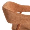 615635 Silla con reposabrazos diseño moderno tapizado teja y patas de metal en el mismo tono