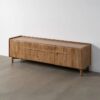 615869 Mueble de televisión de diseño rústico 160 madera de mango acabado natural