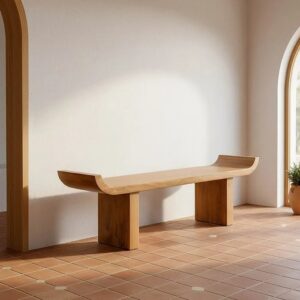 615871 Banco de gran tamaño diseño rústico 160 madera de mango acabado natural
