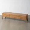 615874 Mueble de televisión de diseño nórdico 160 madera de mango natural