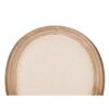 800110 Silla de diseño clásico madera con lino beige respaldo medallón