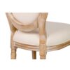 800110 Silla de diseño clásico madera con lino beige respaldo medallón
