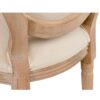 800111 Silla de diseño clásico madera con lino beige capitoné y respaldo medallón