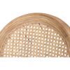800112 Silla de diseño clásico madera con lino beige y respaldo medallón rejilla