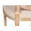 800112 Silla de diseño clásico madera con lino beige y respaldo medallón rejilla